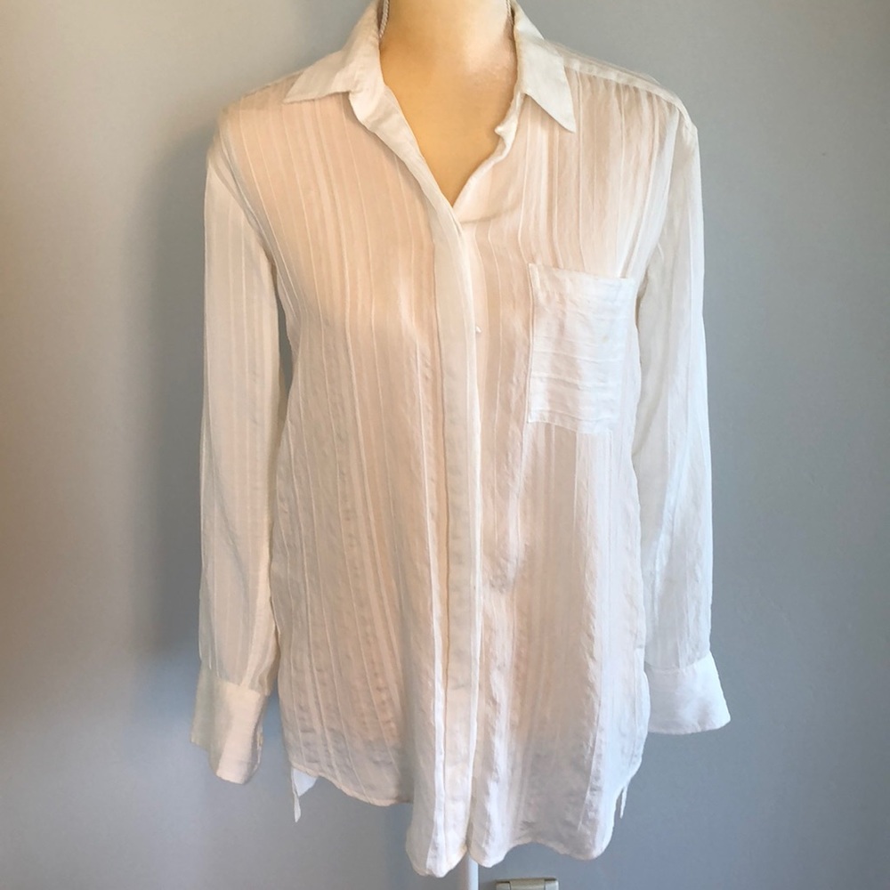 COPY - Ann Taylor white linen blouse